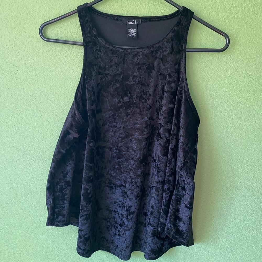 Black Velvet Peplum Top